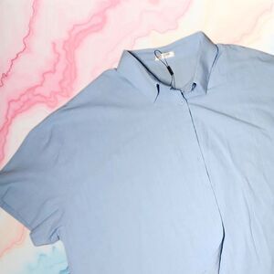 INVOLAND Light Blue Linen Blend Button Front Shirt – 24W – NWT